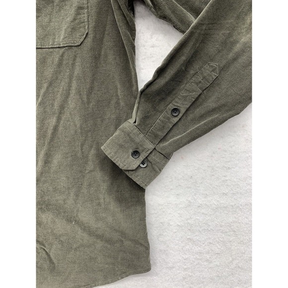 APT.9 Shirt Men’s Small Gray Thin Ribbed Corduroy Long Sleeve Button Up Pockets - Picture 12 of 15